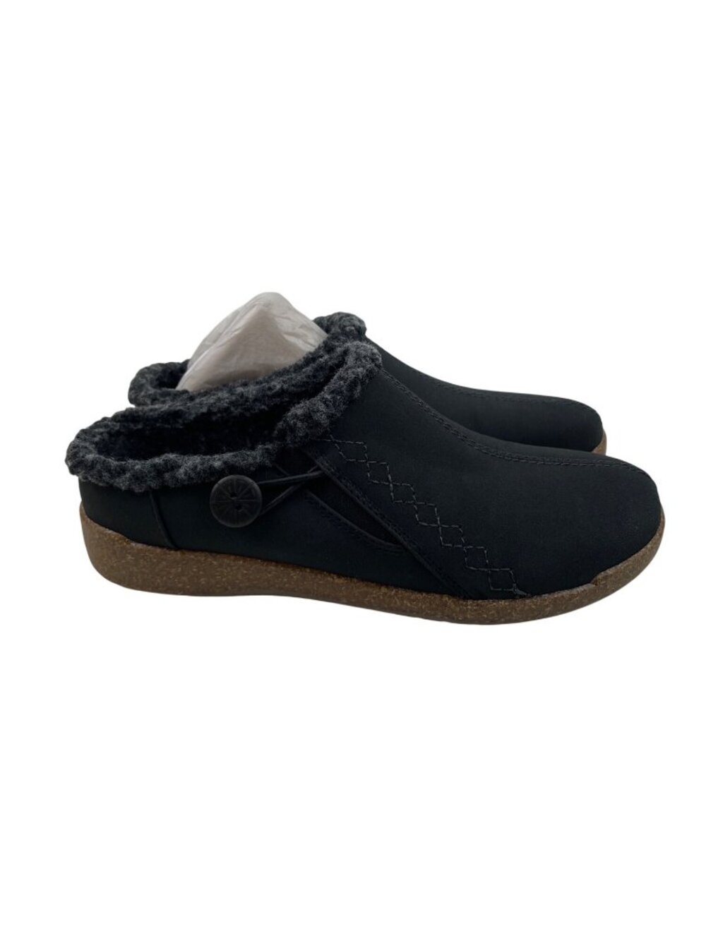 Earth Origins Womens Black Faux Suede Fleece-Lined Clogs Size 7M - Picture 2 of 12